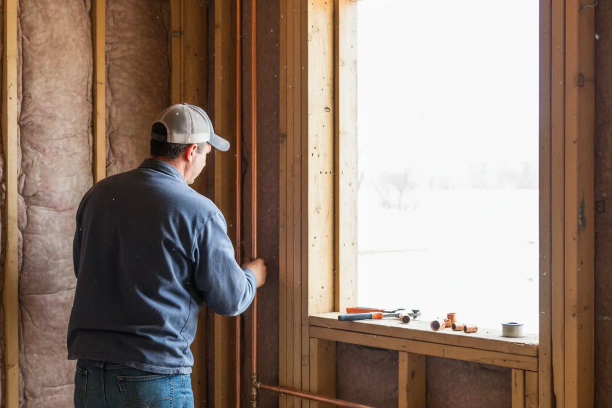 Licensed plumber running new copper supply lines in a Florence home